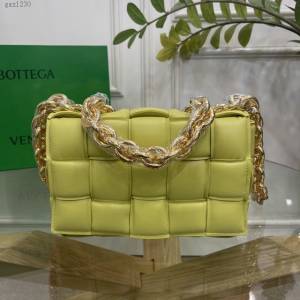 Bottega veneta高端女包 96008奇異果 寶緹嘉新款枕頭鏈條包 BV經典款單肩斜挎手提女包  gxz1230