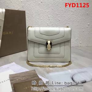 BVLGARI寶格麗 進口牛皮 時尚百搭 小號 鏈條單肩斜挎包 34559 FYD1125
