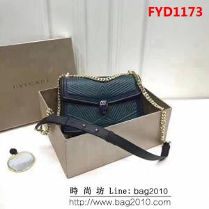 BVLGARI寶格麗 2018專櫃新型蛇頭包 蛇形繡線限定款 Serpenti Forever系列 祖母綠 286628 FYD1173