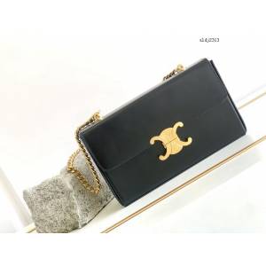 Celine專櫃2022新款盒子包鏈條肩背女包 賽琳BOX TRIOMPHE凱旋門方盒子 sldj2313