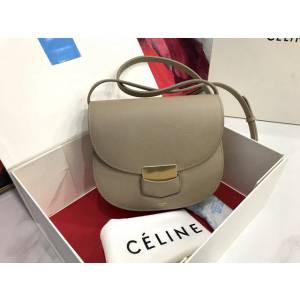 Celine女包 賽琳掌紋牛皮小號單肩斜挎包 Celine Trotteur復古馬鞍包  slyd2000
