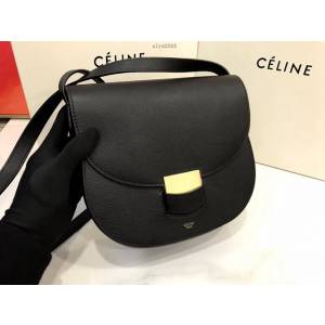 Celine女包 賽琳掌紋牛皮大號單肩斜挎包 Celine Trotteur復古馬鞍包  slyd2005