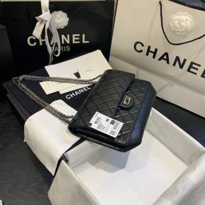 Chanel女包 37587# Chanel經典復古大象紋牛皮口蓋鏈包 方扣系列 Chanel鏈條單肩斜挎包  djc3984