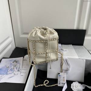 Chanel女包 香奈兒專櫃最新款鏈條包 Chanel羊皮抽繩水桶包 AS2314  djc4129