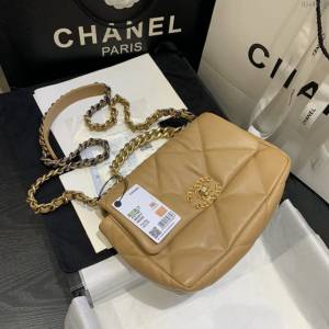 Chanel女包 香奈兒專櫃最新款大菱格豆腐包 Chanel19bag小號羊皮鏈條手提肩背女包 AS1160  djc4163