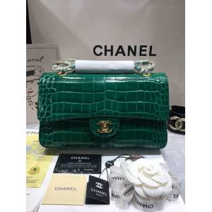 Chanel女包 香奈兒CF小牛皮壓花鱷魚紋單肩鏈條女包 Chanel經典時尚口蓋包 A01112  djc4177