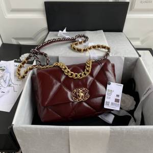 Chanel女包 香奈兒專櫃最新款皺紋油蠟皮19Bag Chanel菱格紋鏈條肩背斜挎女包 AS1160/1161  djc4233