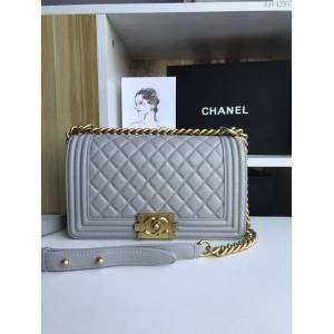 Chanel女包 香奈兒專櫃經典款單肩斜挎鏈條包 Chanel菱格羊皮BOY女包 67086  djc4297