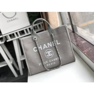 Chanel專櫃新款購物包女包 66941 香奈兒小牛皮沙灘包托特購物袋 djc5791