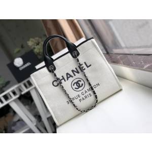 Chanel專櫃新款購物包女包 66941 香奈兒小牛皮沙灘包托特購物袋 djc5803