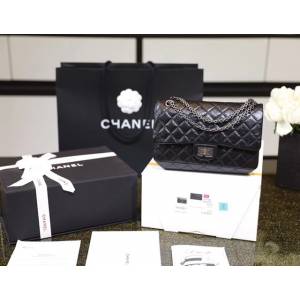 Chanel專櫃新款鏈條女包 香奈兒真品級複刻系列黑色中號肩背包 djc6693