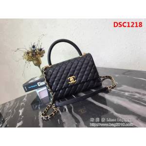 香奈兒CHANEL中號Chanel Coco handle全新頂級翻蓋單肩鏈條手柄包DSC1218