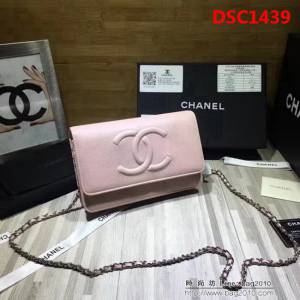 香奈兒CHANEL 008雙C原版球紋WOC銀色長鏈小包可作為手包可單肩斜跨 DSC1439