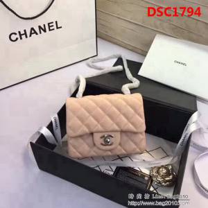 香奈兒CHANEL 升級版A1115全新經典小羊皮金銀鏈條單肩斜挎包 DSC1794