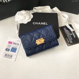 Chanel女包 80603 香奈兒新款leboy小卡包 菱格紋Chanel翻蓋短錢包  djc2987