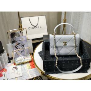 Chanel女包 92236 Chane1大方格三層包 香奈兒手腕包 手拎包 原廠小羊皮手提包 Chanel鏈條斜挎包  djc3801
