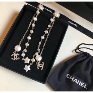 chanel耳環 2018長款 流蘇天然貝殼 珍珠耳釘耳環  gzsc1094