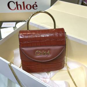 Chloe女包 克洛伊經典Aby lock鱷魚紋圓環鏈條手袋 Chole手提肩背斜挎包  jjh1350