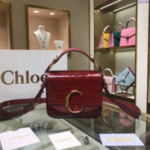 Chloe女包 克洛伊經典C Bag紅色鱷魚壓紋手提包 Chole手提肩背斜挎包  jjh1381