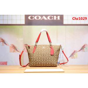 COACH蔻馳 36625 小號 經典款 帆布拼皮餃子包 真皮提手 可手提斜背  Chz1029