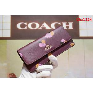 COACH蔻馳 53747# 女士信封錢包 卡位/零錢位齊全 時尚按扣  Chz1324