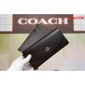 COACH蔻馳 F52689 女士信封錢包 簡單優雅 卡位/零錢位齊全 時尚按扣  Chz1330