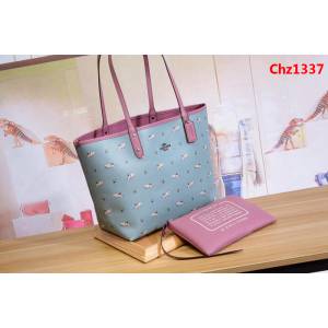 COACH蔻馳 2018最新款 COACH29555 火烈鳥 鯊魚系列 雙面托特子母購物袋  Chz1337