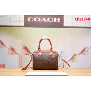 COACH蔻馳 專櫃原單 頭層牛皮 F57495 經典波士頓系列 枕頭包 手提 單肩斜挎  Chz1348