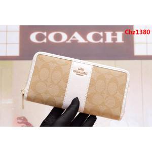 COACH蔻馳 原單 Fa52859 pvc配皮 經典logo 專櫃新款 馬車標拼色 長款拉鏈錢包 outlets款  Chz1380