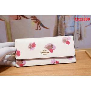 COACH蔻馳 53747# 女士信封錢包 簡單優雅 卡位/零錢位齊全 時尚按扣  Chz1388