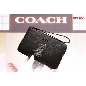 COACH蔻馳 原單級別 短款零錢包 頭層牛皮 拉鏈手包 64233  Chz1451