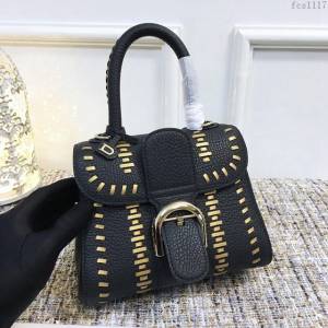 DELVAUX女包 比利時德爾沃 全球限量版 Tribal Stitch系列 德爾沃手拎包 GF0020黑色編織 小號女手腕包  fcs1117