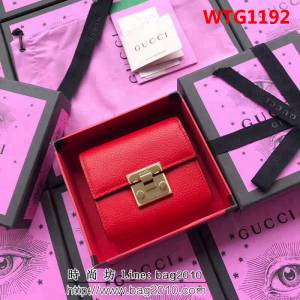 GUCCI古馳 歐洲正品原單 padlock系列 最新款短皮夾 453155 大紅摔紋全皮 WTG1192