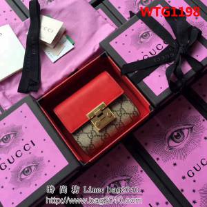 GUCCI古馳 歐洲正品原單 padlock系列 最新款短皮夾 453155 pvc紅皮 WTG1198