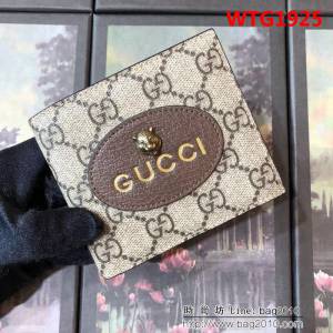 GUCCI古馳 虎頭五金燙泊LOGO案彩 男士雙折皮夾 473954 WTG1925