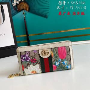 Gucci原厂皮包包 古驰女拉链款织带GG花胶长钱包 Gucci长夹 523154  gdj1520