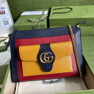 Gucci专柜新款女包, 古驰拼接信封链条包 Gucci单肩斜挎包 648999  gdj1661