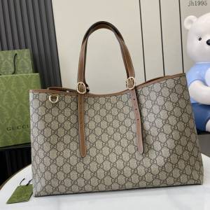 Gucci專櫃古馳最新款購物袋GG圖案條紋織大號肩背包 jh1995型號：815213