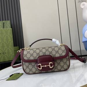 Gucci專櫃古馳最新款Horsebit 1955系列小號手提單肩斜挎女包 jh2055型號：815206