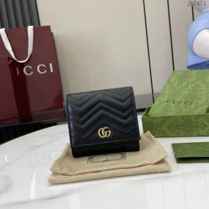 Gucci專櫃古馳最新款三折短錢包女士錢夾 jh2471型號：598629
