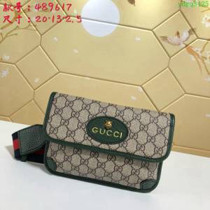 GUCCI古馳 新款 489617 Gucci女包 古馳單肩包 Gucci斜挎包 古馳虎頭標 肩帶可調 可做胸包腰包斜挎包 pvc/綠色  ydgq3425