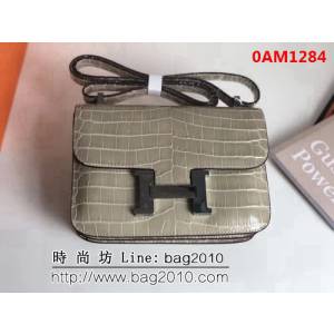 愛馬仕Hermes空姐包進口原版鱷魚紋牛皮 單肩斜挎包 0AM1284