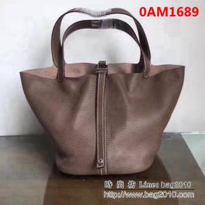 愛馬仕Hermes icotin Lock 頭層牛皮菜籃子包 夏天必備 0AM1689