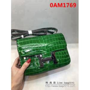 愛馬仕Hermes進口原版鱷魚紋牛皮 空姐包 可單肩斜跨 0AM1769