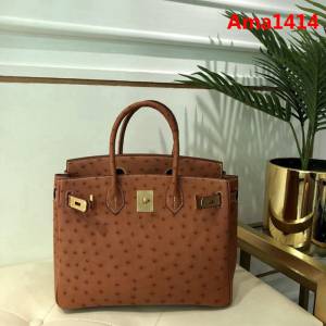 HERMES愛馬仕 鉑金包 Birkin 30 南非原產KK級鴕鳥皮 頂級工藝 手縫蠟線 時尚手提肩背包  Ama1414