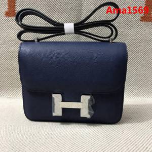 HERMES愛馬仕 H空姐包 進口原廠EP皮 頂級蜜蠟製作 街拍必備單品 寶蘭金銀 單肩斜挎包  Ama1569