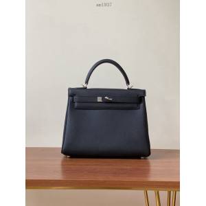 Hermes女包 愛馬仕kelly包 togo皮 蠟線手工縫製 Hermes經典款凱莉手提包  am1937
