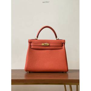 Hermes女包 愛馬仕kelly包 togo皮 蠟線手工縫製 Hermes經典款凱莉手提包  am1947
