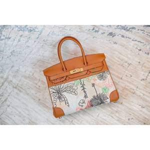 Hermesn鉑金女包 愛馬仕Birkin手提包 愛馬仕新款刺繡鉑金包  am2279