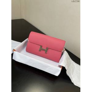Hermes女士小挎包 愛馬仕Constance康康to go斜挎包 唇膏粉銀扣  tdh2296